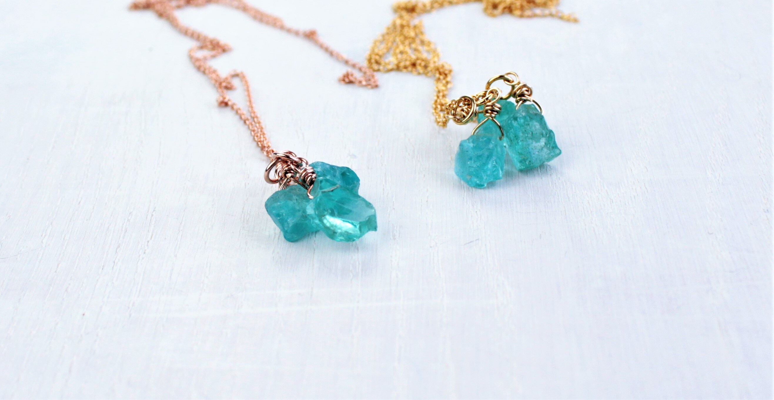 Rough Apatite Nugget Necklace Rose Gold, Raw Apatite Necklace, Raw Blue Gemstone Necklace, Delicate Rough Crystal Necklace, Apatite Crystal