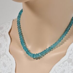 Sky Blue Apatite Necklace, AAA Apatite Handmade Gemstone Jewelry Sky Blue Apatite Necklace, AAA Apatite Handmade Gemstone Jewelry