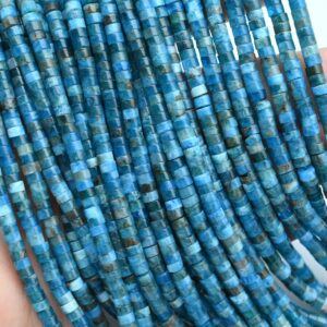 2x4MM Blue Apatite Rondelle Beads,Heishi Gemstone Beads,For Jewelry Making Beads,Wholesale Loose Beads,For Bracelet Beads/Necklace Beads.