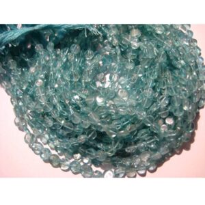 4mm Blue Apatite Beads, Sky Blue Apatite Plain Coin Beads, Apatite Gemstone, 13 Inches Blue Apatite For Necklace