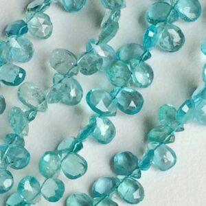 5x7mm Blue Apatite Faceted Pear Beads, Apatite Pear Shaped Beads, Apatite Briolettes For Jewelry, Blue Bead Pear (3.5IN To 7IN Options)