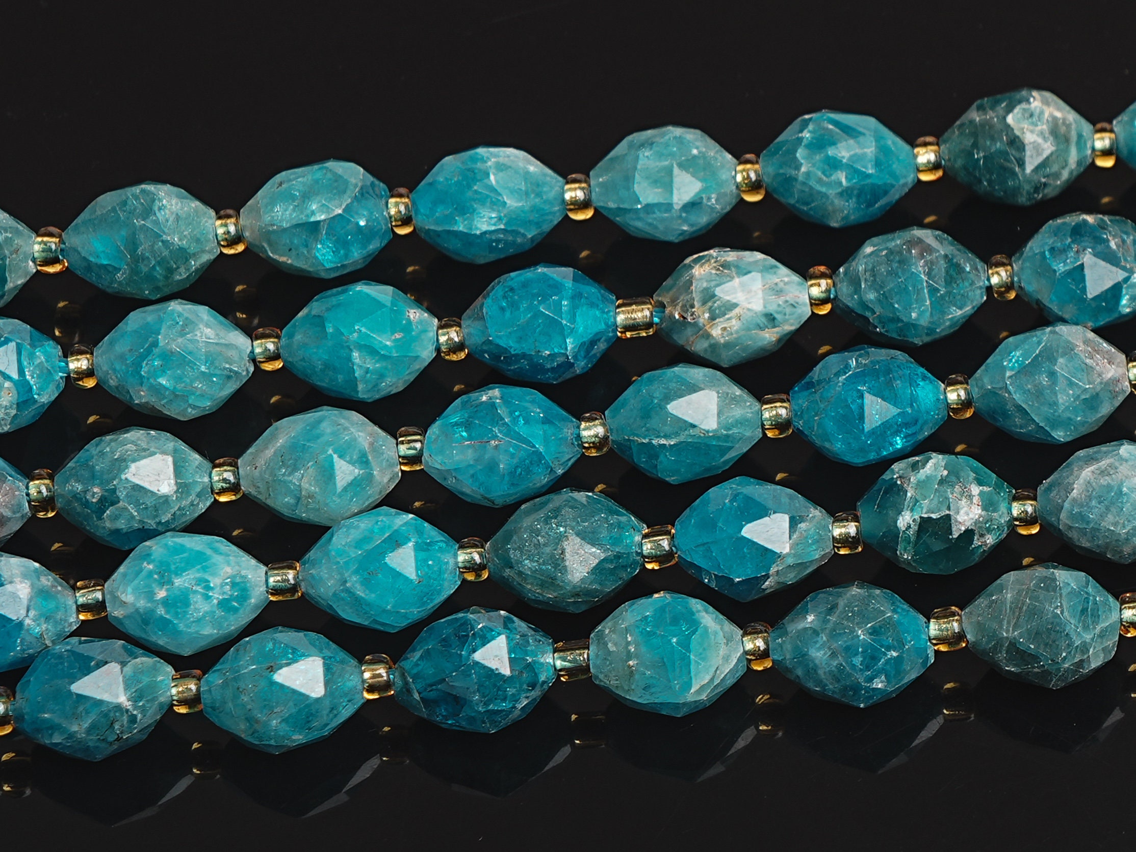 6mm Blue Apatite Beads Grade Aa+ Gemstone Drum Barrel Rice Bead Loose Beads 15"/7.5" Bulk Lot Options
