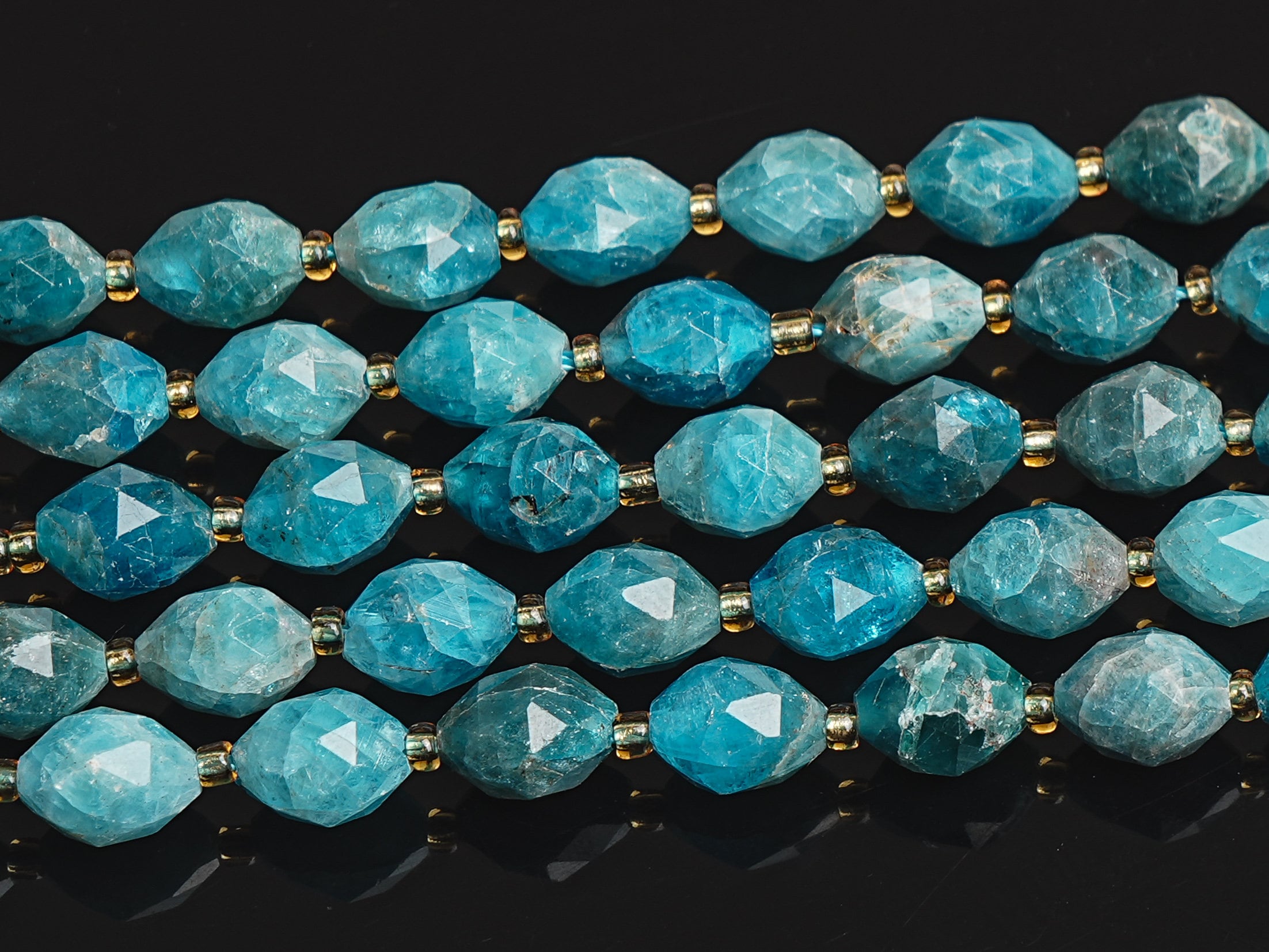 8mm Blue Apatite Beads Grade Aa Genuine Natural Gemstone Drum Barrel Rice Bead Loose Beads 15"/7.5" Bulk Lot Options