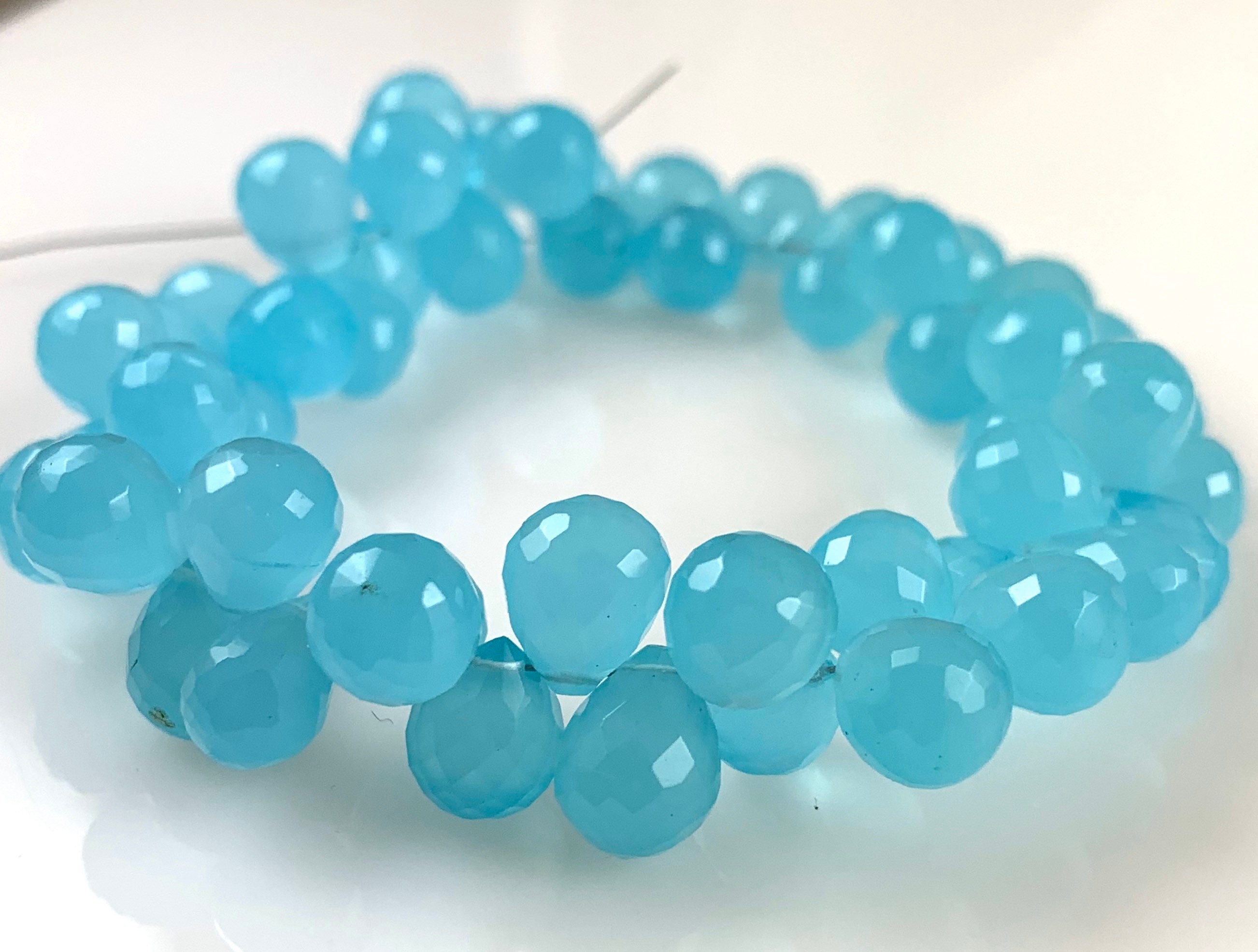 Aqua Apatite Faceted Tear Drops