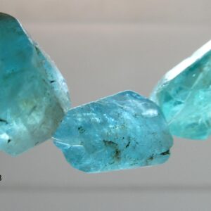 Blue apatite 10-19mm crystal beads-3 focal pcs green translucent natural -gemstone craft beads-jewelry making