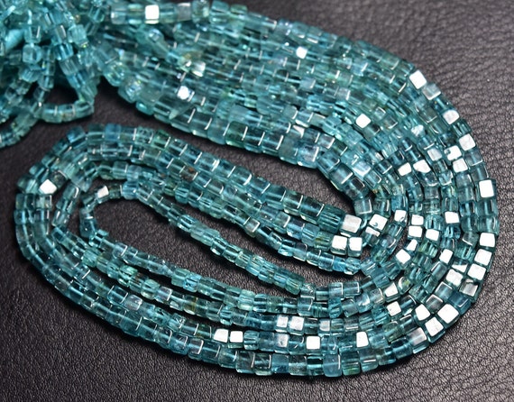 Apatite Cube Beads - 16 Inches - Beautiful Natural Apatite Smooth Apatite Cube - Size Is 3 - 3.5 Mm #2418