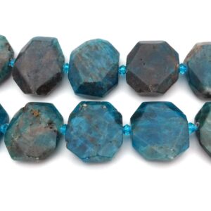 Faceted Apatite Rectangle Beads - Blue Gemstone Pendant Beads - Natural Stone Beads For Jewelry Making - Beading Supplies - Blue Beads
