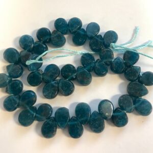 Natural Apatite 7x5x3mm Flat Teardrop Gemstone Beads--7.5" Natural Apatite 7x5x3mm Flat Teardrop Gemstone Beads--7.5"