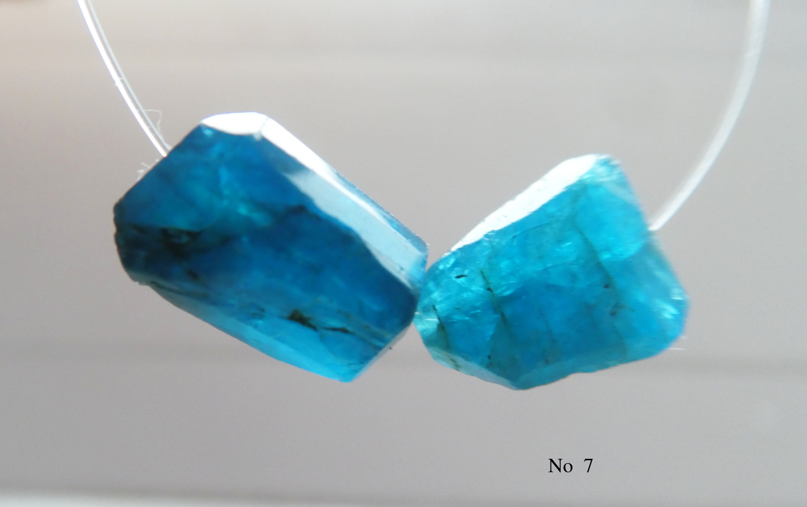 Neon Blue Apatite 14-16mm Nugget Beads-2 Crystals Pcs- Jewelry Making- Gemstone Craft Natural Beads