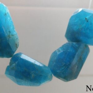 Neon blue apatite crystals 12-19mm beads- 4 chunky pcs- jewelry making-gemstone focal craft beads