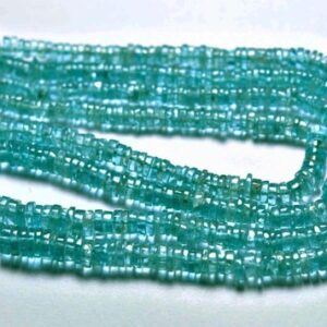 Neon Apatite Heishi Beads - 16 inches, Natural Most Beautiful Seafoam Apatite Smooth Heishi,Size is 4 - 6mm #1231