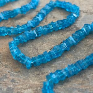 Neon Apatite Square Heishi Beads, Grade Aa, 4 X 2mm, 16.5 Inch Strand