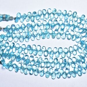 Apatite Pear Beads - 9 inches - Natural Super Quality Apatite Smooth Pear Briolette - Size is 6x4 - 4x7mm #553