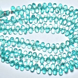 Apatite Pear Beads - 9 inches - Natural Super Quality Apatite Smooth Pear Briolette - Size is 4x6 - 5x7 mm #530
