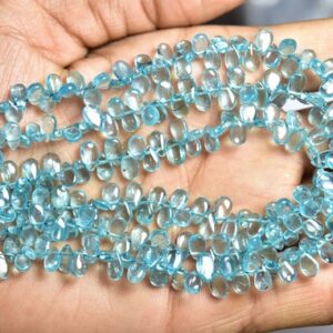 Apatite Pear Beads - 9 inches - Natural Super Quality Apatite Smooth Pear Briolette,Size is 4x6 - 4.5x7 mm #568