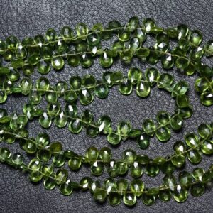 Super Quality Green Apatite Pear Beads - 9 inches - Beautiful Natural  Faceted Apatite Pear Briolette - Size is 3x6 - 5x7 mm #2442
