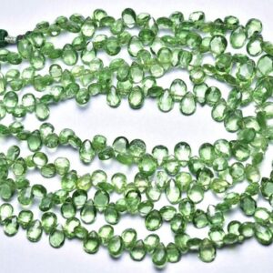 Super Quality Green Apatite Pear Beads - 9 inches - Beautiful Natural  Faceted Apatite Pear Briolette - Size is 4x6 - 5x8 mm #2447