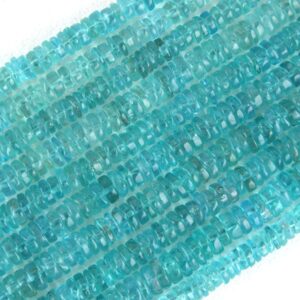 Apatite Tire Beads: Smooth Gemstone Birthstone Beads (4-7 MM, 13" Long)