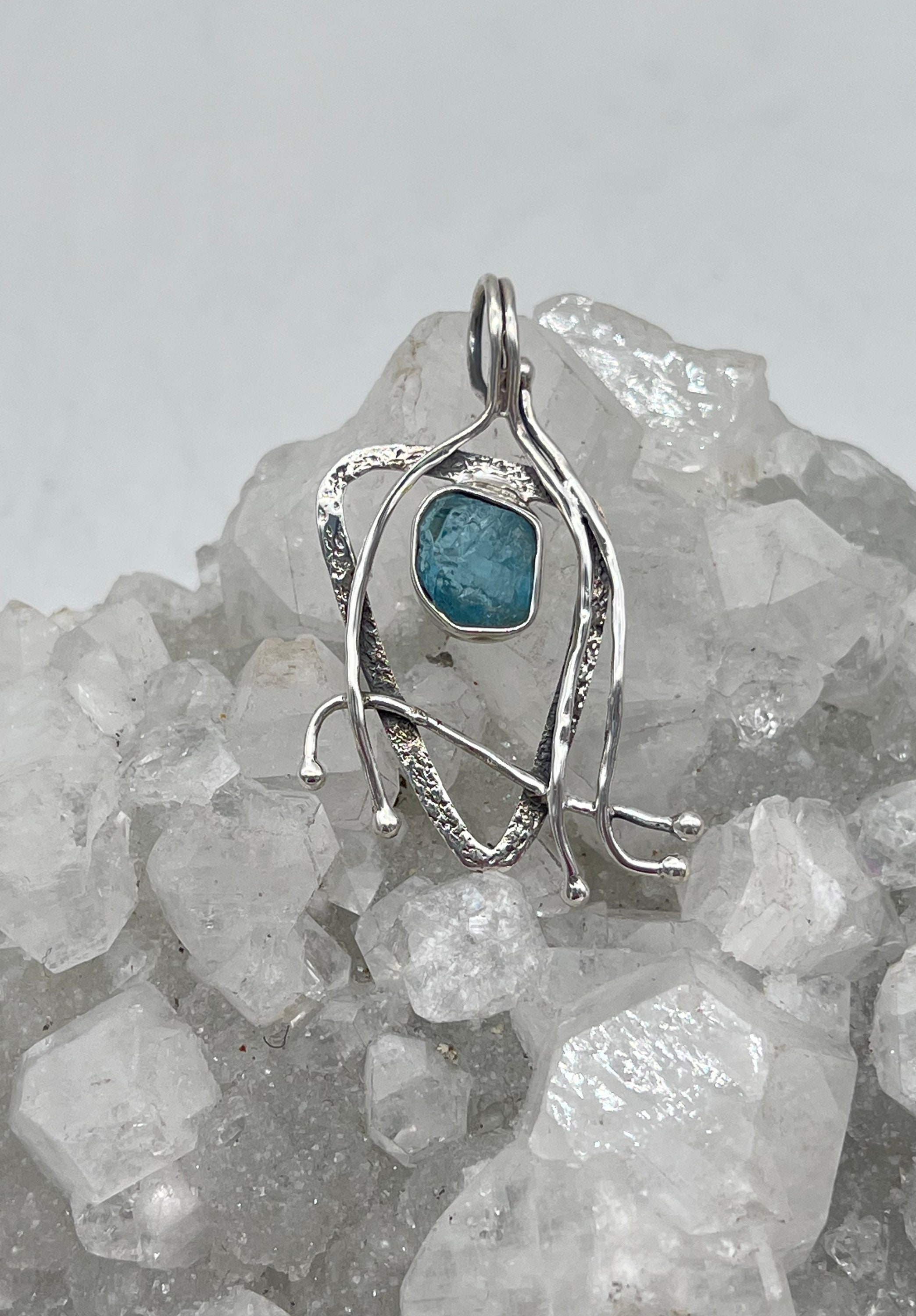 Abstract Rough Apatite Pendant