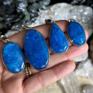 Blue Apatite .925 Sterling Silver Pendant Necklace