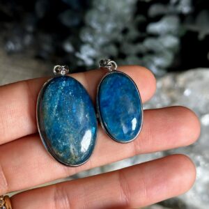 Blue Apatite .925 Sterling Silver Pendant Necklace