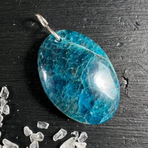 Blue Apatite Pendant Oval Shape , 925 Silver Bail , Natural Neon Blue Crystal , Madagascar Blue Apatite Pendant Oval Shape , 925 Silver Bail , Natural Neon Blue Crystal , Madagascar