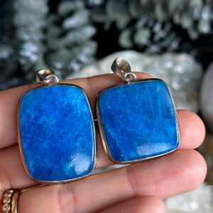 Blue Apatite Sterling Silver Pendant Necklace