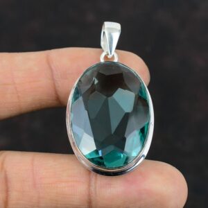 Faceted Apatite Sterling Silver Pendant: Handmade Gemstone Jewelry