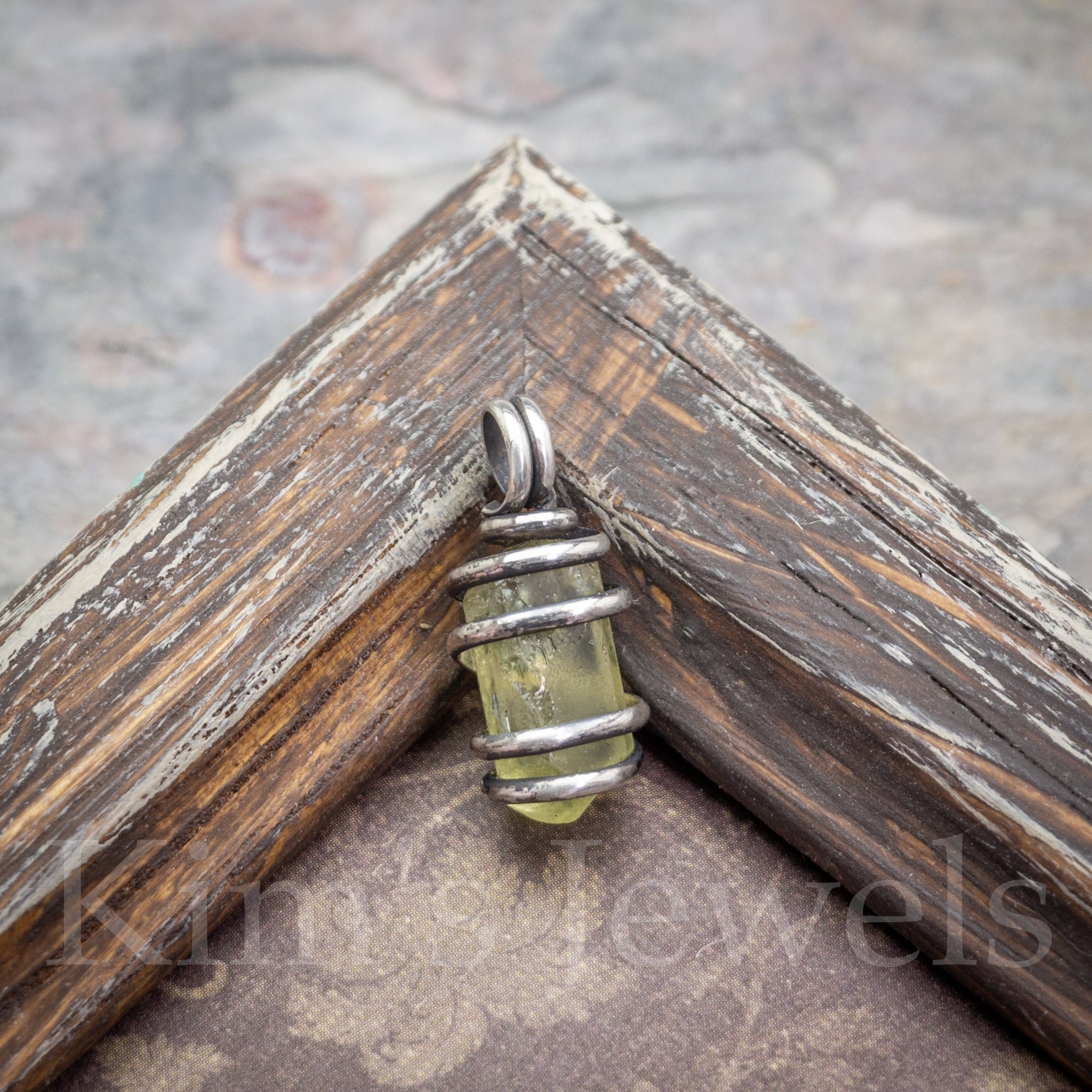 Golden Yellow Apatite Crystal Oxidized Sterling Silver Wire Wrapped Pendant Charm Golden Yellow Apatite Crystal Oxidized Sterling Silver Wire Wrapped Pendant Charm