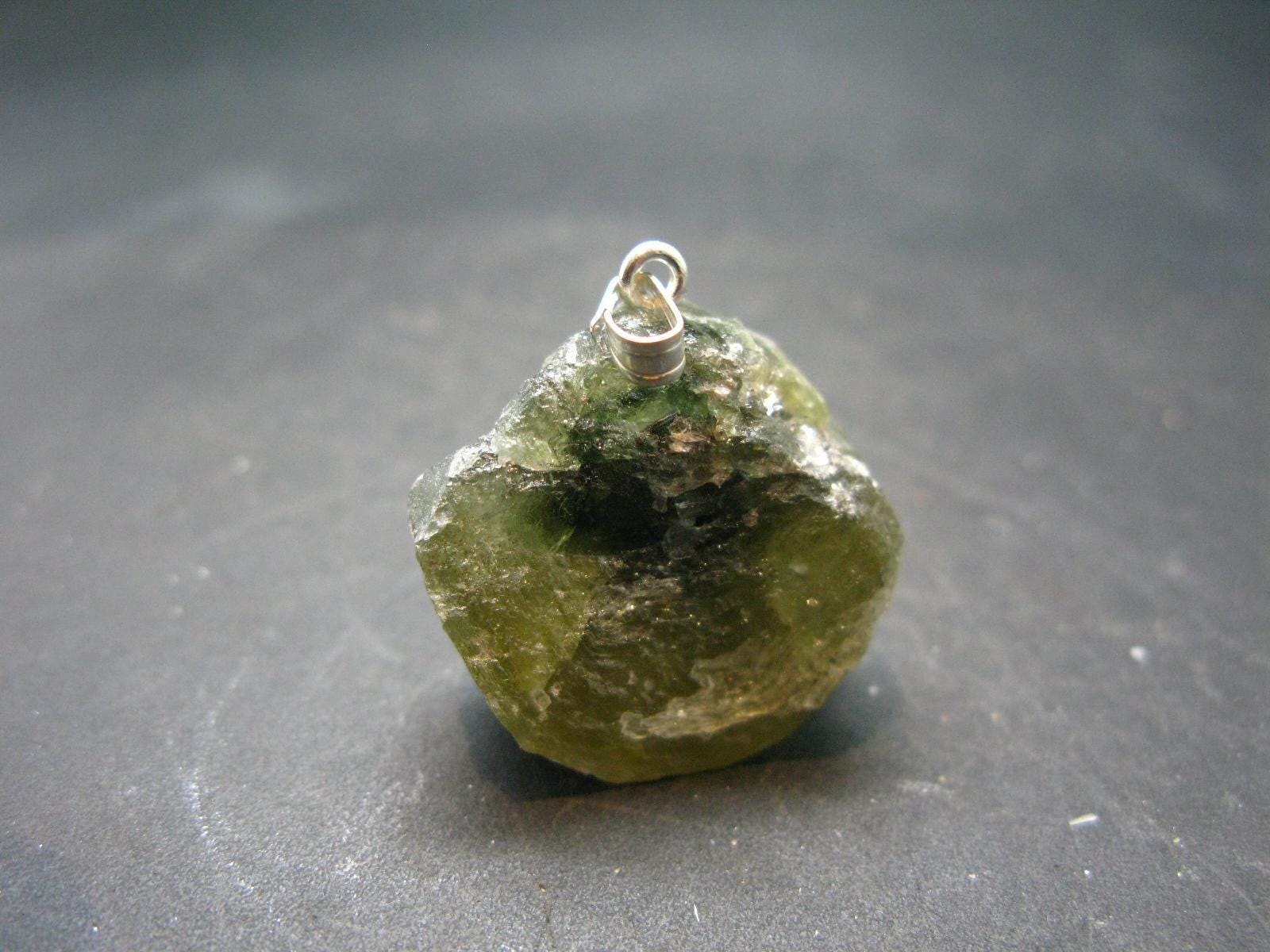 Green Apatite Crystal Silver Pendant From Portugal - 3.4" - 11.79 Grams Green Apatite Crystal Silver Pendant From Portugal - 3.4" - 11.79 Grams