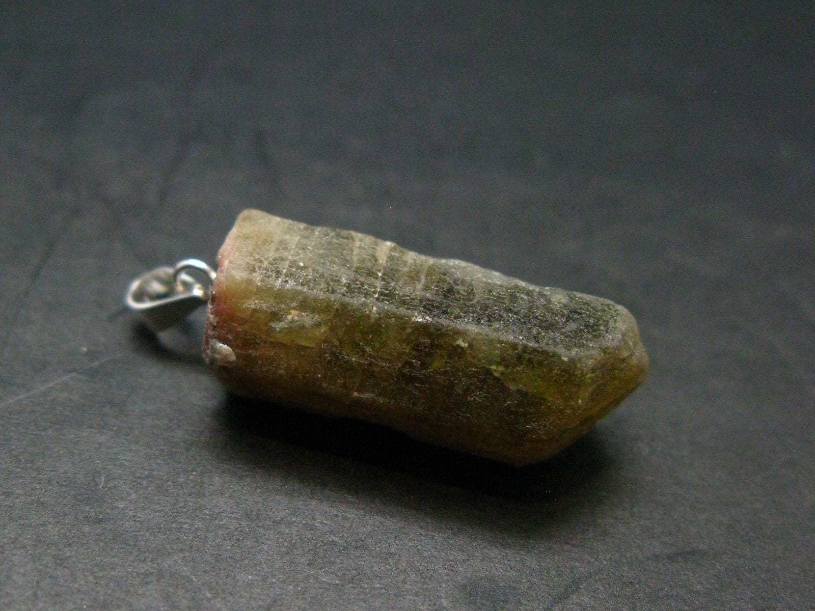 Green Apatite Crystal Silver Pendant From Portugal - 1.2" - 5.27 Grams Green Apatite Crystal Silver Pendant From Portugal - 1.2" - 5.27 Grams
