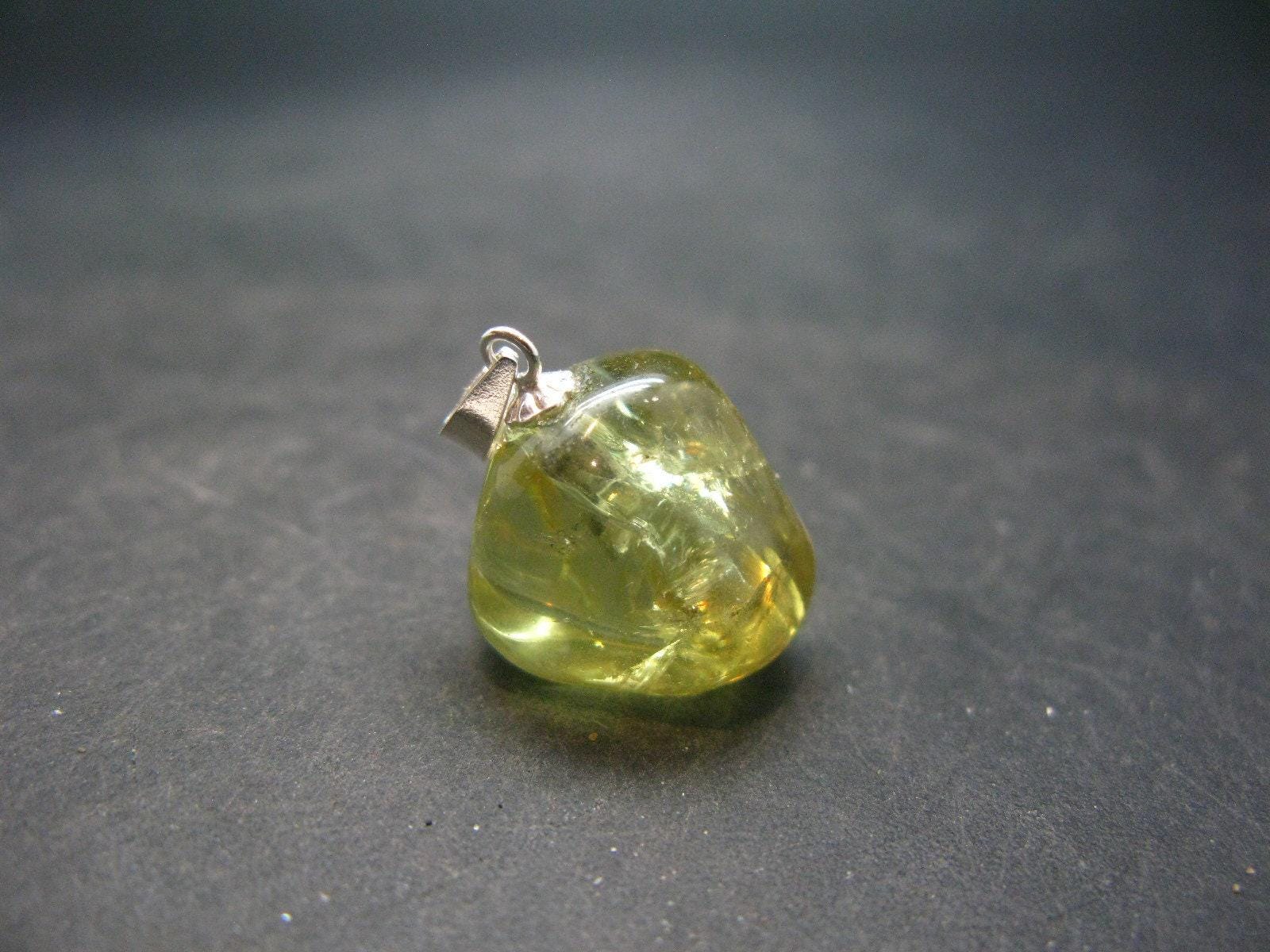 Large Gold Apatite Tumbled Pendant From Mexico - 5.70 Grams - 1.0"