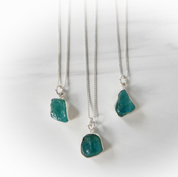 Apatite Necklace Sterling Silver • Natural Raw Apatite Crystal Pendant • Healing Crystals • Gift For Crystal Lover • Aqua Stone Pendant Apatite Necklace Sterling Silver • Natural Raw Apatite Crystal Pendant • Healing Crystals • Gift For Crystal Lover • Aqua Stone Pendant