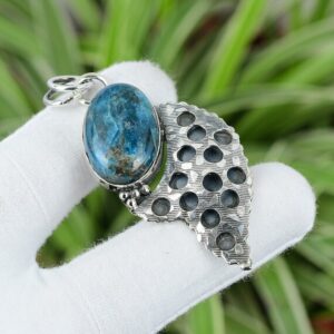 Neon Apatite Sterling Silver Pendant: Handmade Gemstone Jewelry