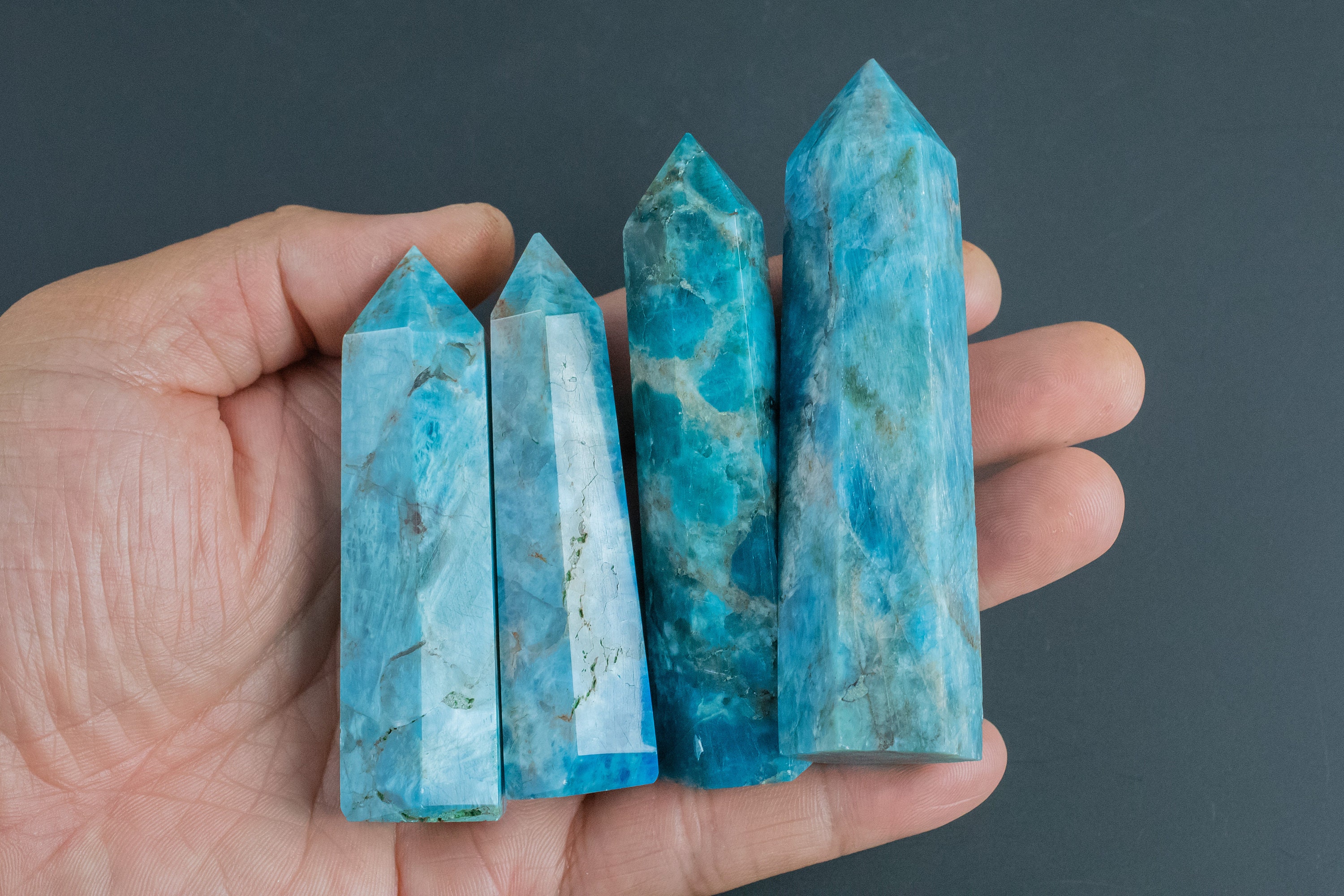 1 Pc Natural Apatite Obelisk Tower Point Wand Healing Crystal Towers 1 Pc Natural Apatite Obelisk Tower Point Wand Healing Crystal Towers