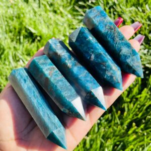 Blue Apatite Crystal Tower: Polished Gemstone Point