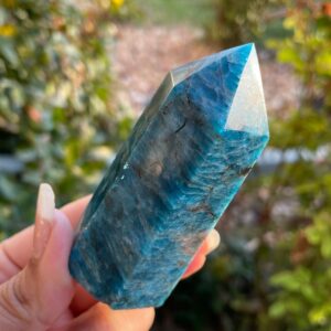Dark Blue Apatite Crystal Tower: Polished Point (157.2g)