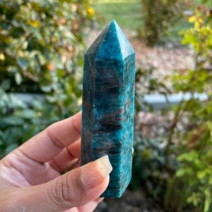 Dark Blue Apatite Crystal Tower: Polished Point (160g)