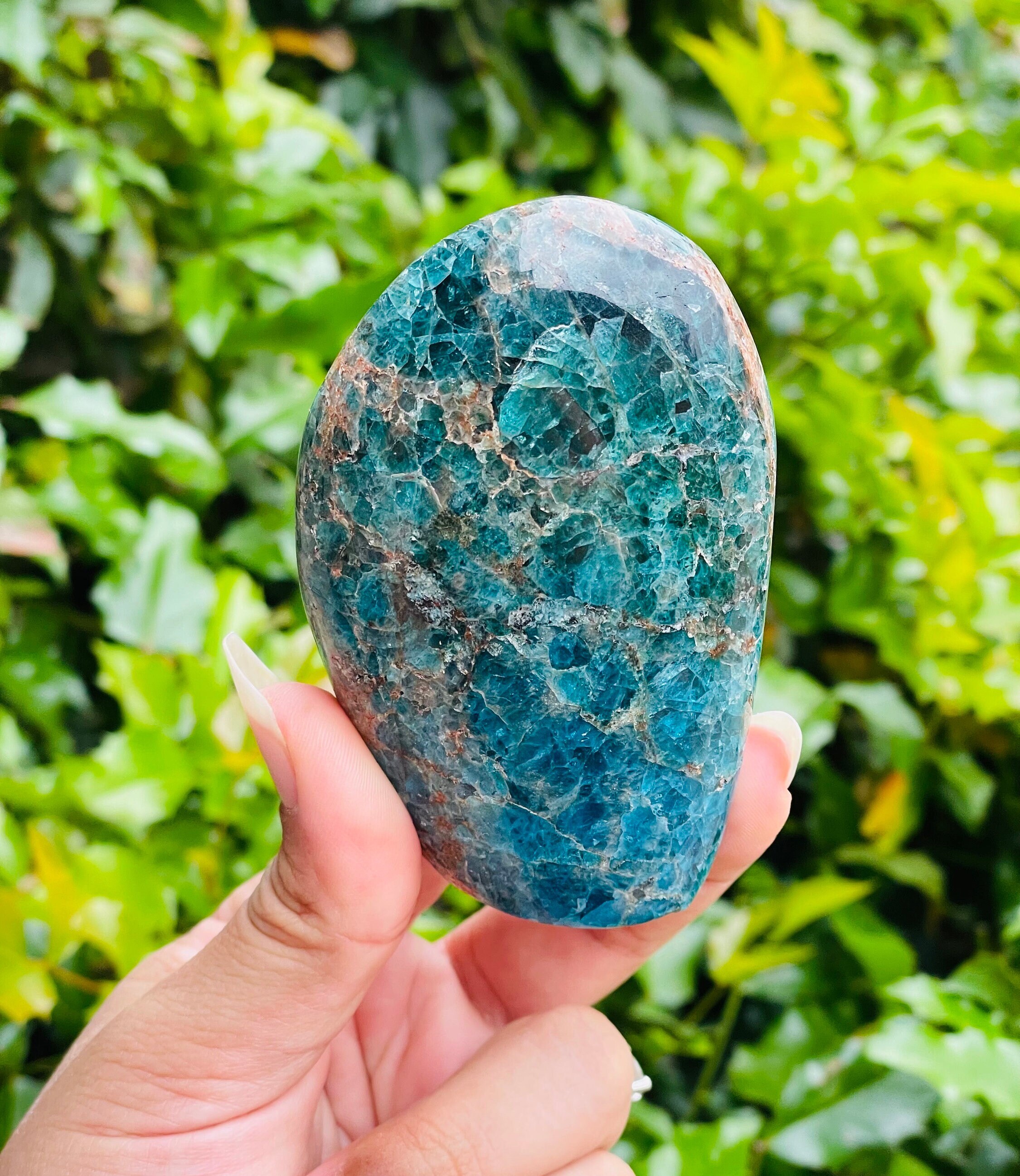 Dark Blue Apatite Crystal Tower: Polished Gemstone (305.6g)