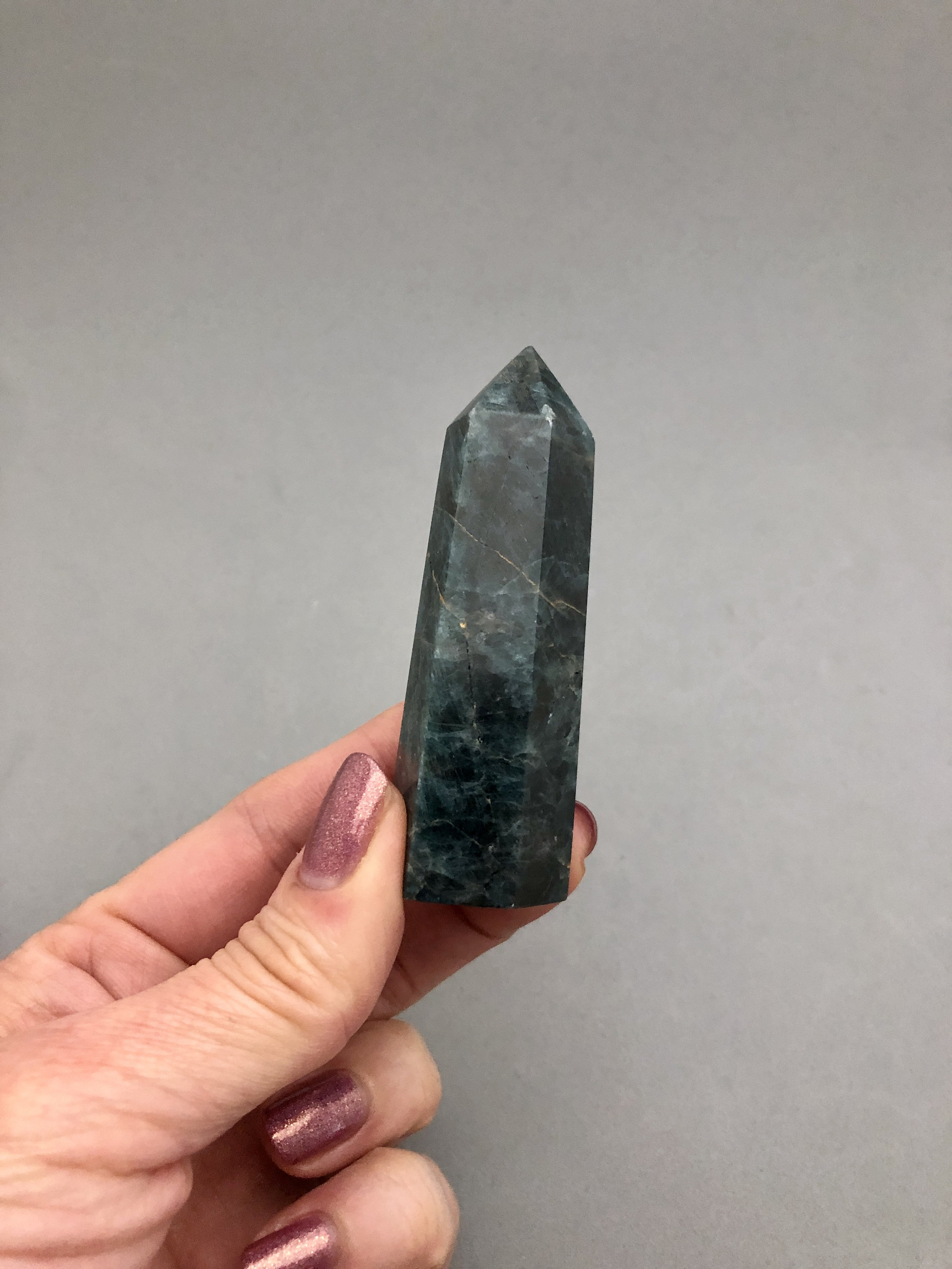 Green Apatite Crystal Point (2 15/16"+) For Crystal Magic, Rituals, Crystal Grids, Connecting To Gaia, Abundance, Wealth, Metaphysical Stone