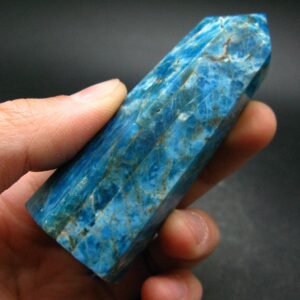 Large Neon Blue Apatite Obelisk From Madagascar - 110.7 Grams - 3.2"