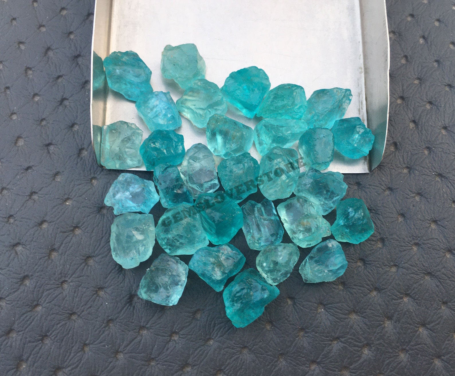 50 Blue Apatite Raw Gemstone Roughs (6-8 Mm)