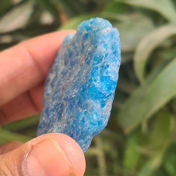Blue Apatite Rough Specimen- Vibrant Neon Natural Raw Apatite Healing Crystal Stone For Manifestation
