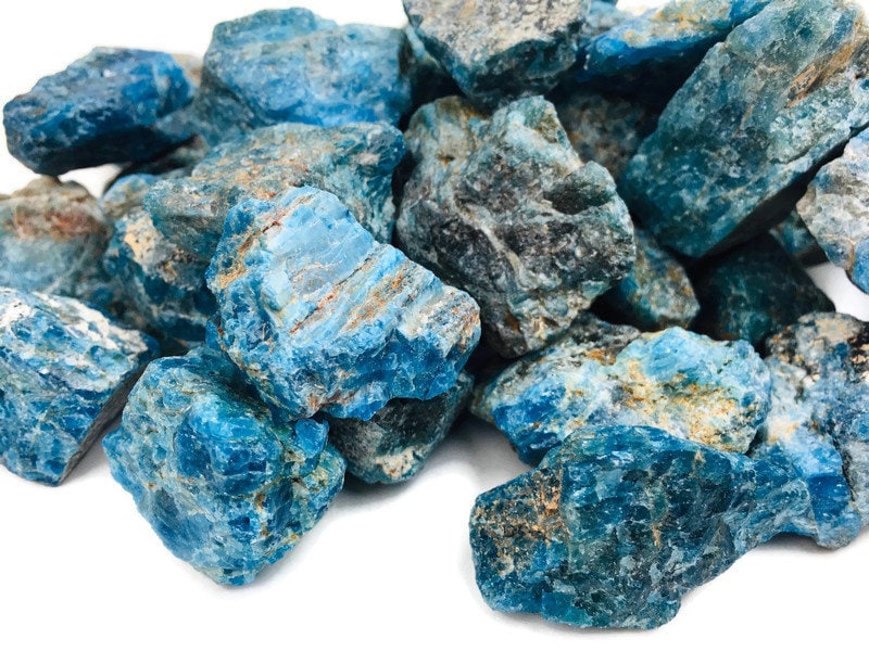 Raw Apatite Crystal (1) Rough Blue Apatite Stone, Raw Crystals And Rough Stones Jewelry Supply Mineral Specimen Art Crafts Natural Gemstone
