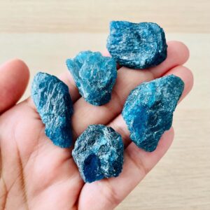 Raw Apatite Crystal Lot: Neon Blue Gemstones (57.8g)