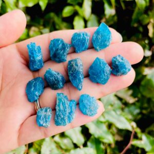 Raw Apatite Crystal: Neon Blue Gemstone, Rough Stone (10-20mm)