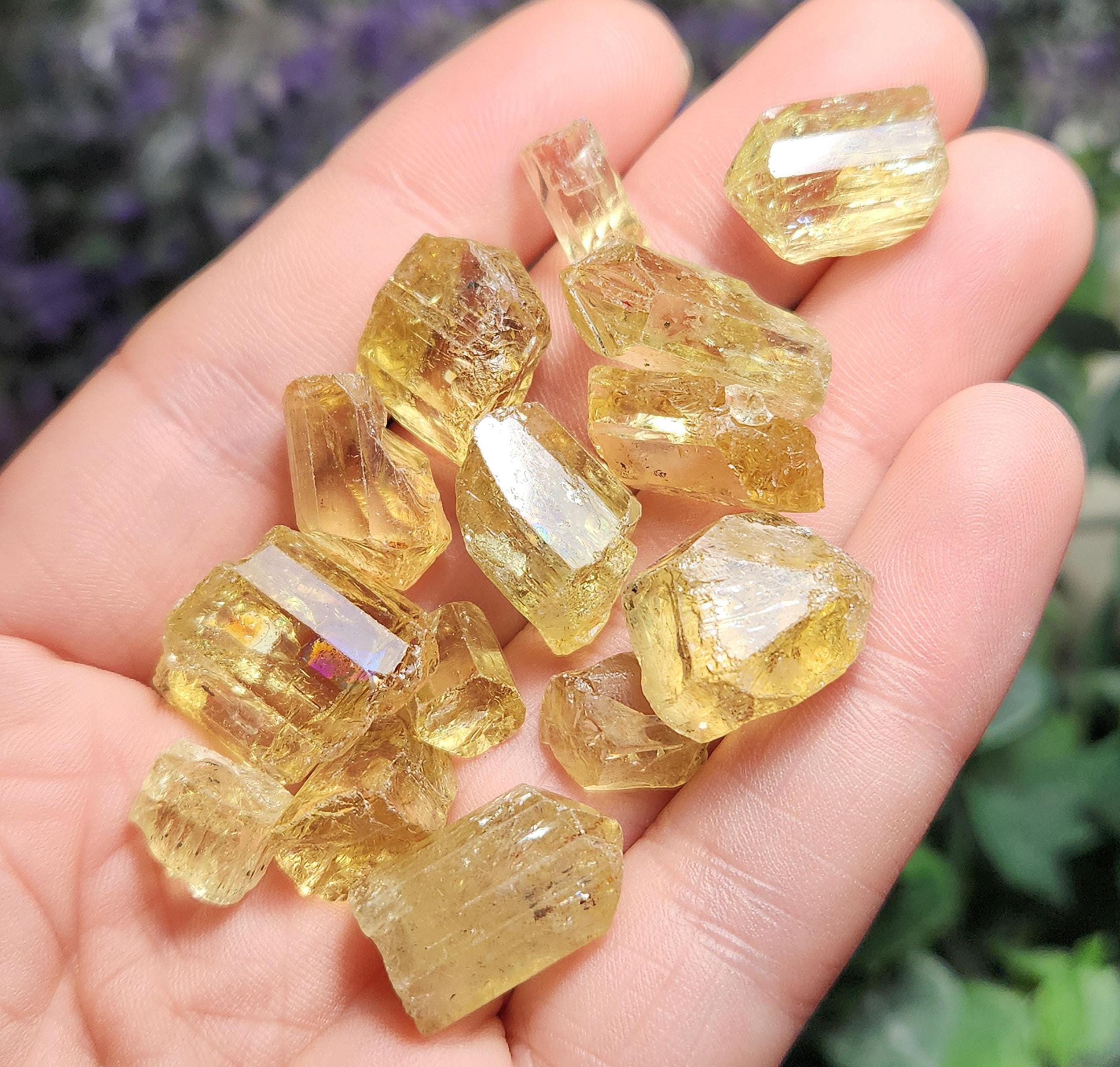Raw Golden Apatite Crystal Specimen: Natural Yellow Apatite