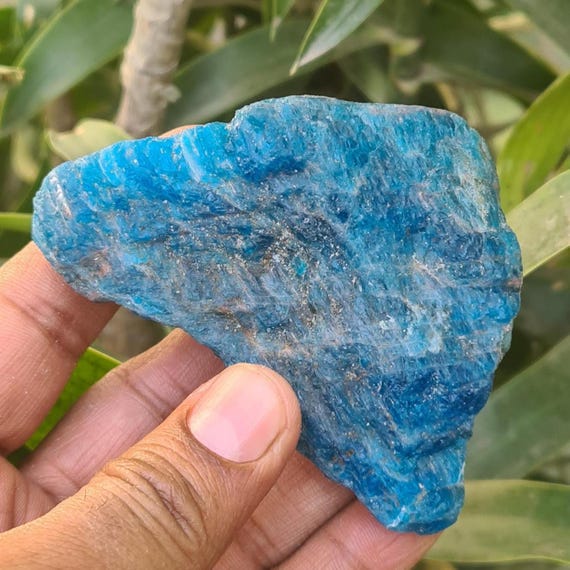 Natural Blue Apatite Crystal Rough: Untreated Big Apatite 651 Cts Specimen Energy Stone