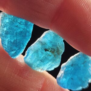 Neon Blue Apatite Crystal, Raw Apatite Stone Specimen