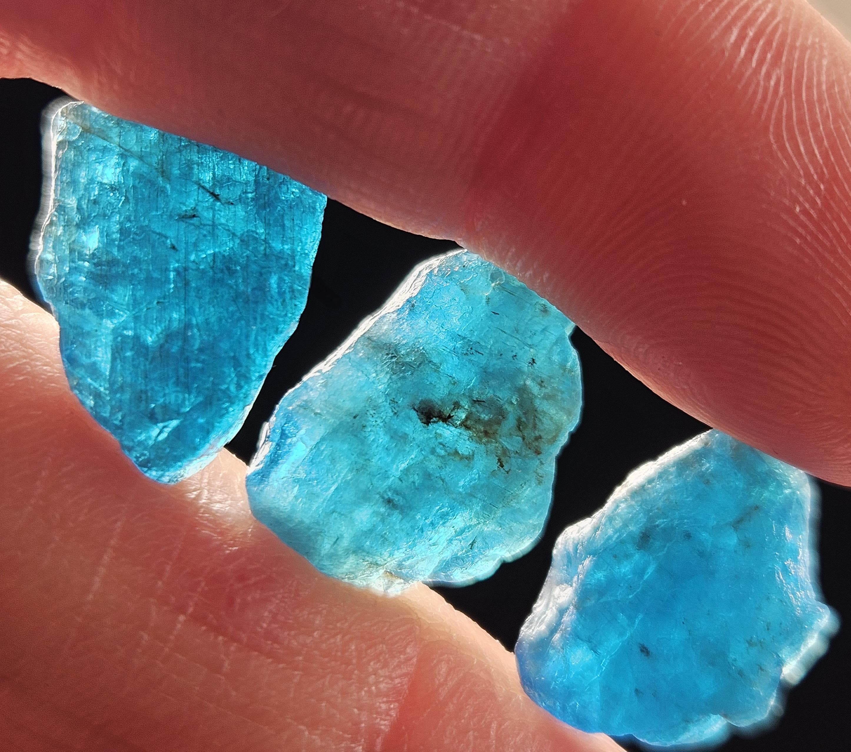 Neon Blue Apatite Crystal, Raw Apatite Stone Specimen